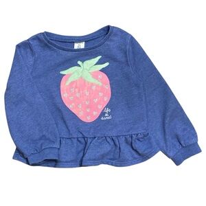 Carter's blue strawberry sweatshirt size 2T